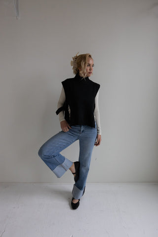 Straight - Leg Cuffed Hem Denim Jeans - Ardire Collection