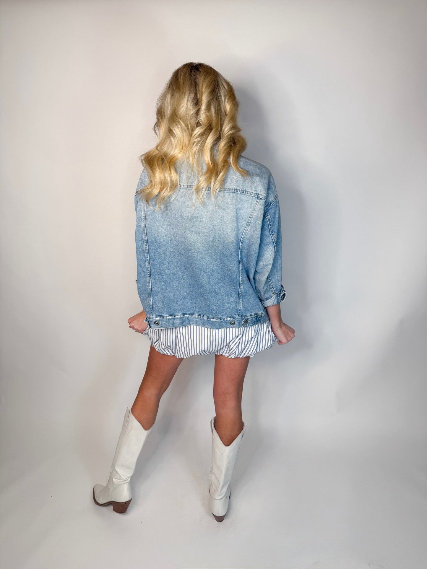 Striped Bubble Hem Skirt - Ardire Collection