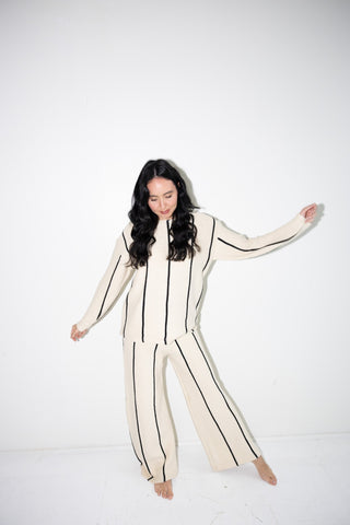 Striped Cozy Knit Sweater - Final Sale - Ardire Collection