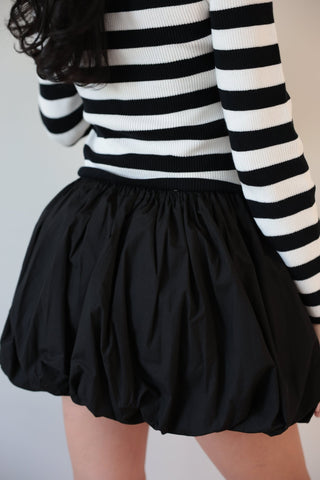 Striped Sweater Dress with Statement Puff Skirt - Final Sale - Ardire Collection