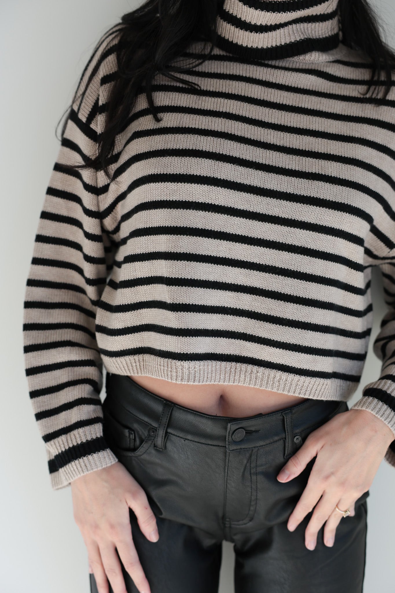 Striped Turtleneck Sweater - Final Sale - Ardire Collection