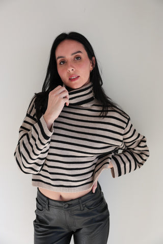 Striped Turtleneck Sweater - Final Sale - Ardire Collection