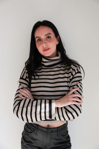 Striped Turtleneck Sweater - Final Sale - Ardire Collection