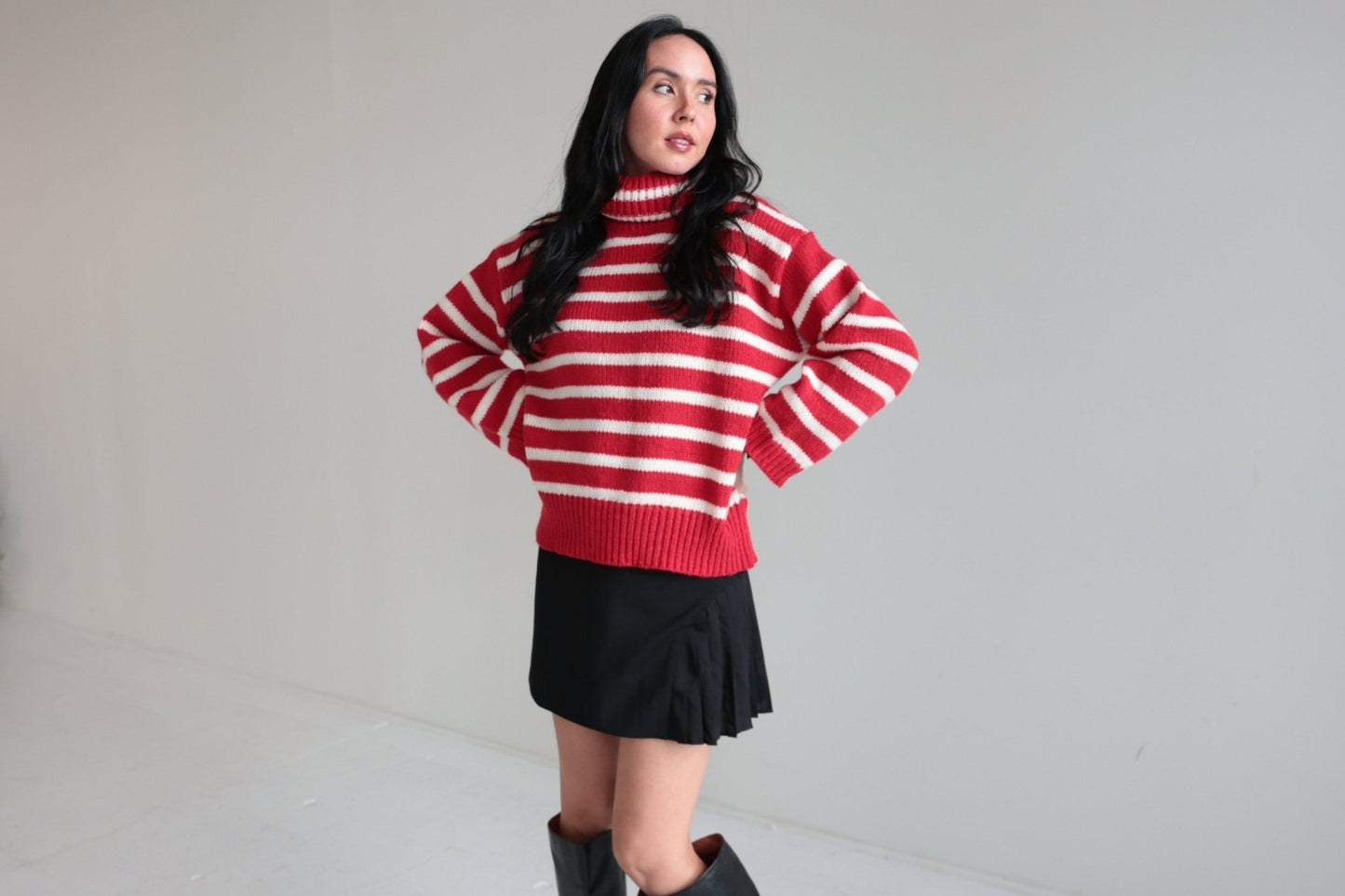 Striped Turtleneck Sweater - Final Sale - Ardire Collection