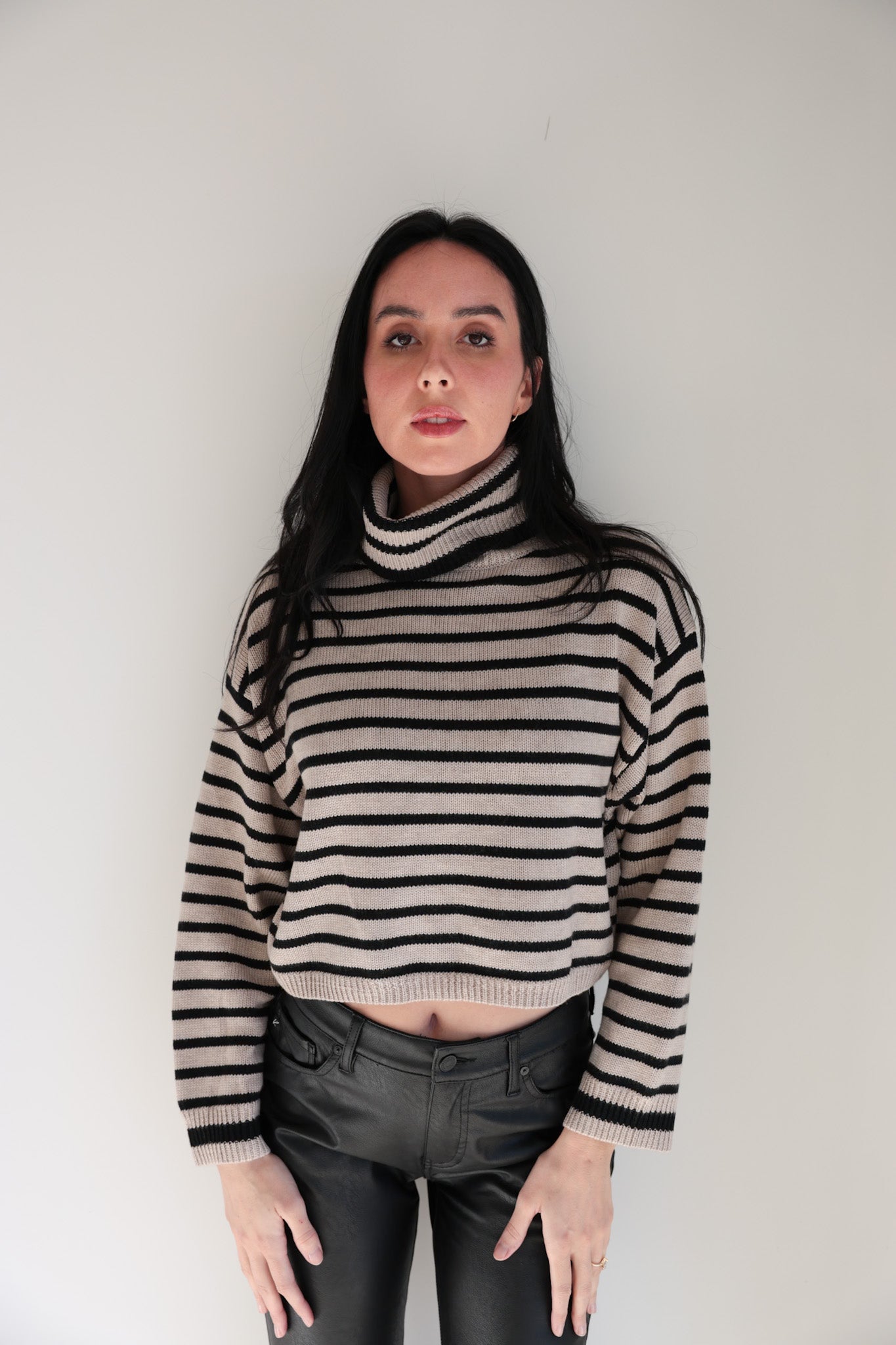Striped Turtleneck Sweater - Final Sale - Ardire Collection