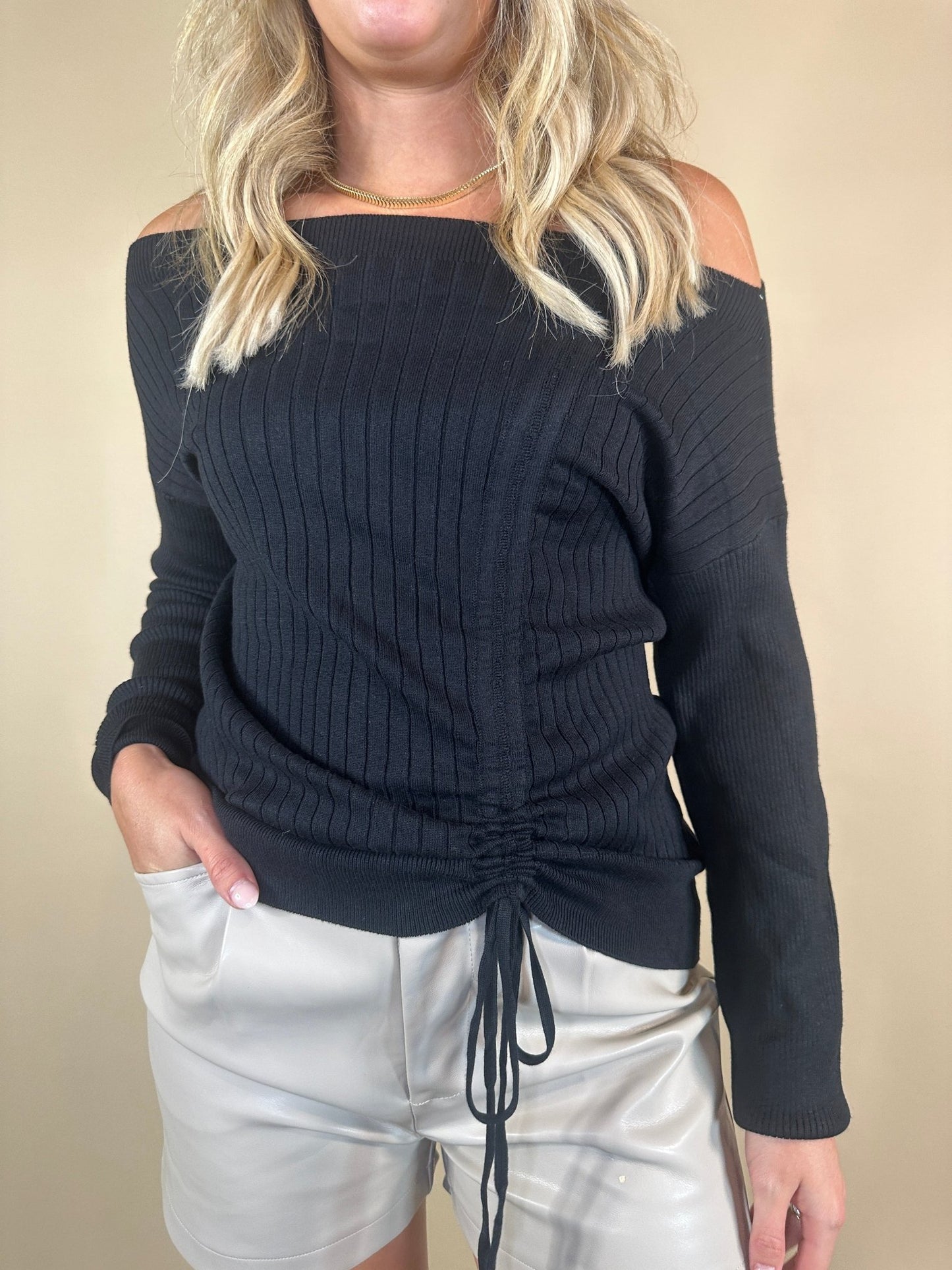 The Allure Ruched Knit Sweater - Final Sale - Ardire Collection