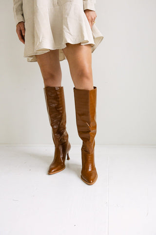 The Chelsea Croc - Embossed Knee - High Boots - Ardire Collection