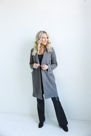 The Classic Plaid Longline Blazer - Final Sale - Ardire Collection