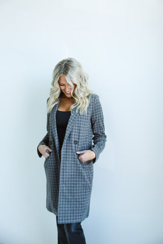 The Classic Plaid Longline Blazer - Final Sale - Ardire Collection
