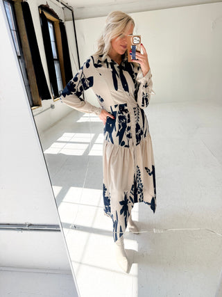 The Dahlia Ink Midi Dress - Ardire Collection