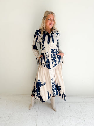 The Dahlia Ink Midi Dress - Ardire Collection