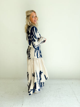 The Dahlia Ink Midi Dress - Ardire Collection