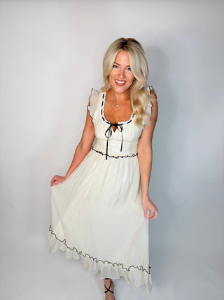 The Esme Contrast - Trim Maxi Dress - Ardire Collection