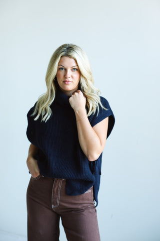 The Knit Side - Tie Sleeveless Turtleneck - Final Sale - Ardire Collection