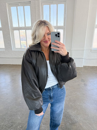 The Luxe Leather Bomber Jacket - Ardire Collection