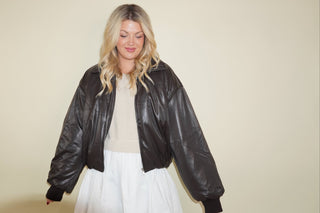 The Luxe Leather Bomber Jacket - Ardire Collection