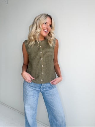 The Olive Knit Vest - Ardire Collection