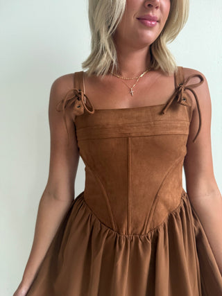 The Sable Suede Midi Dress - Ardire Collection