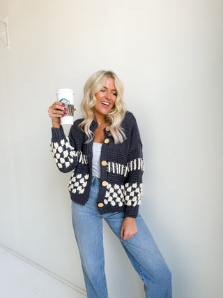 The Sutton Check Knit Cardigan - Ardire Collection