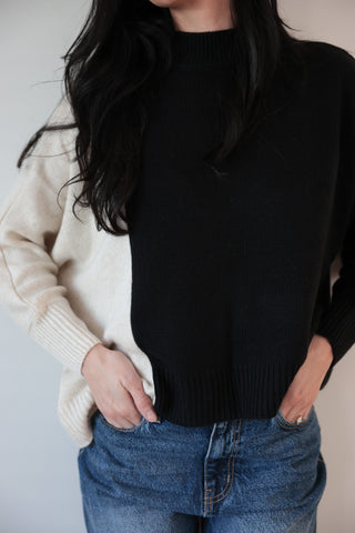 Two - Tone Contrast Sweater - Final Sale - Ardire Collection