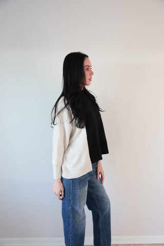 Two - Tone Contrast Sweater - Final Sale - Ardire Collection