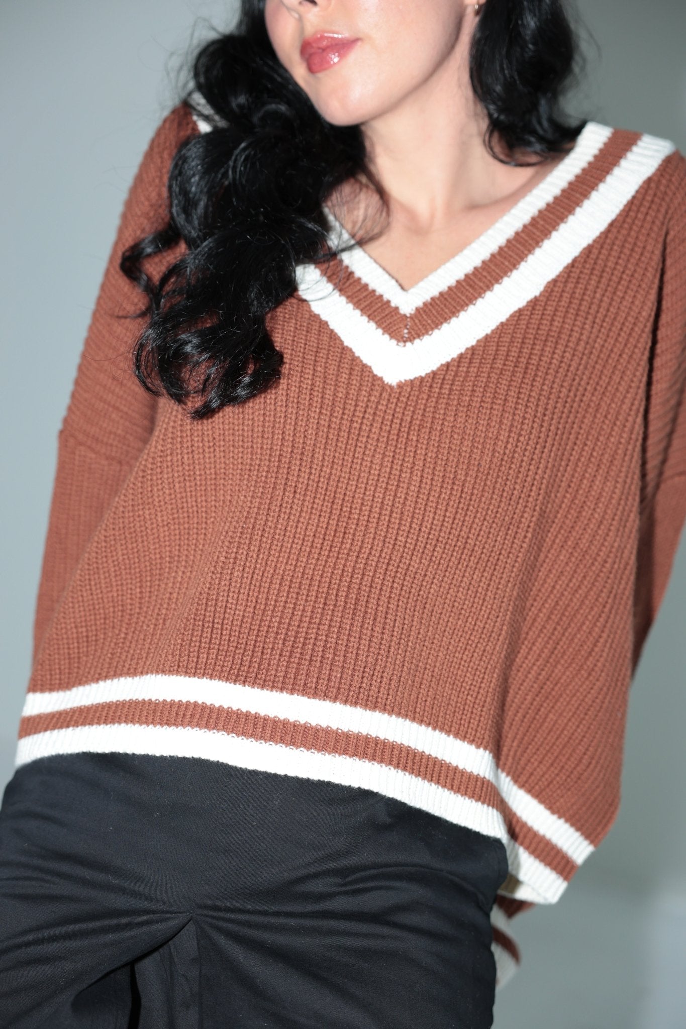Vintage V - Neck Knit Sweater - Final Sale - Ardire Collection