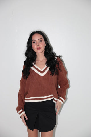 Vintage V - Neck Knit Sweater - Final Sale - Ardire Collection