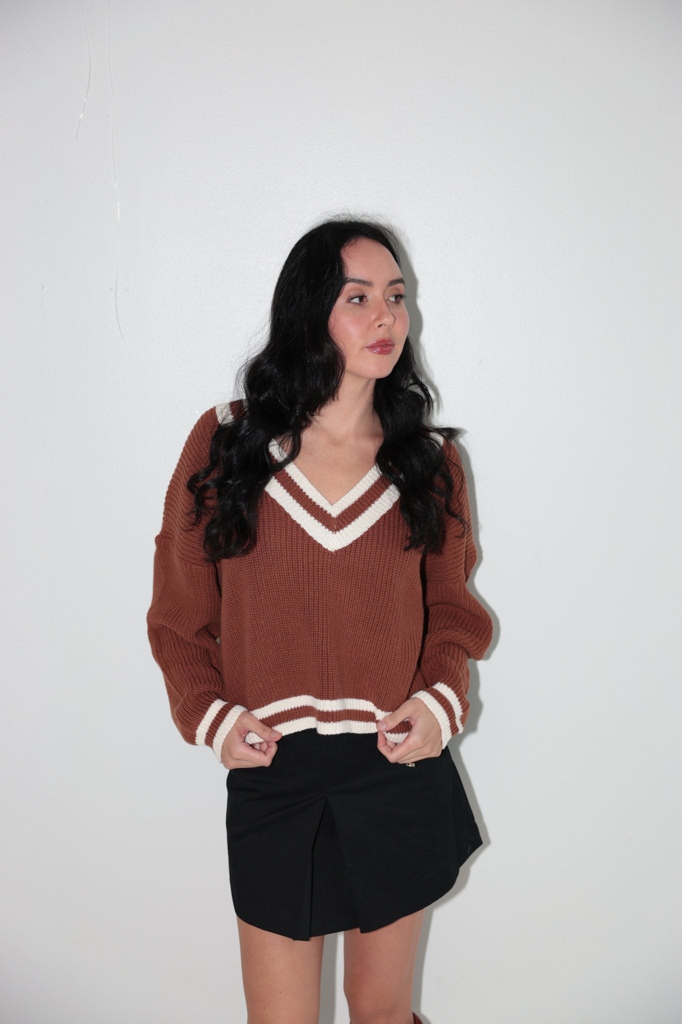 Vintage V - Neck Knit Sweater - Final Sale - Ardire Collection