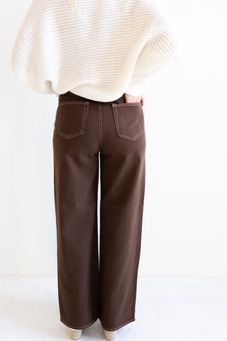 Walnut High - Waisted Straight - Leg Jeans - Ardire Collection