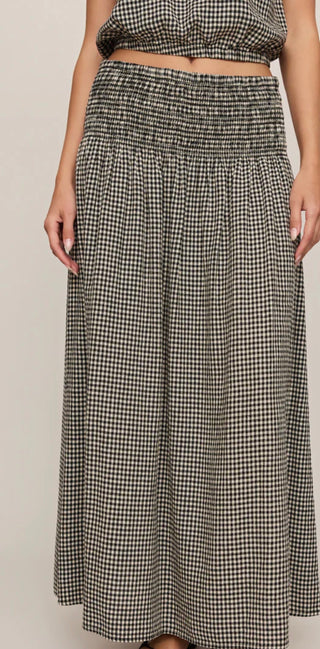 The Wendi Linen Gingham Maxi Skirt