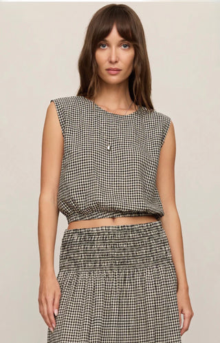 The Wendi Gingham Linen Top