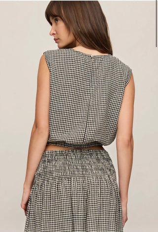 The Wendi Gingham Linen Top