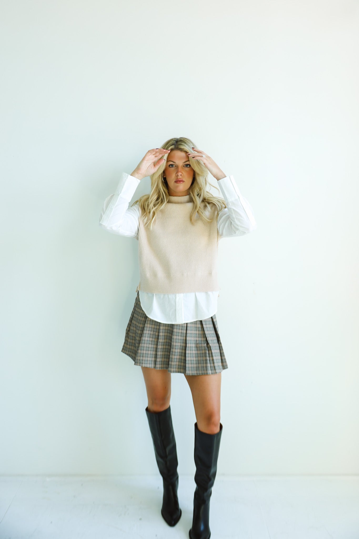 Layered Knit Vest and Shirt Combo-Final Sale
