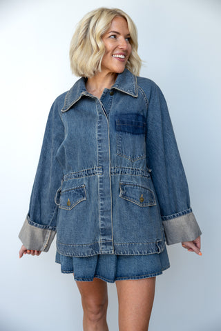 The Collins Cinched Denim Jacket