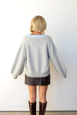 The Meredith Contrast Neck Sweater