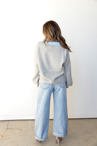 The Meredith Contrast Neck Sweater