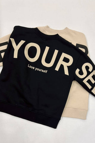 Be Yourself" Oversized Graphic Sweater – Bold & Empowering - Ardire Collection