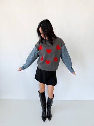 Bold Red Heart Sweatshirt – final sale - Ardire Collection