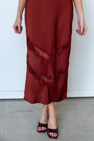 Bruna Lace Inset Midi Dress - Ardire Collection