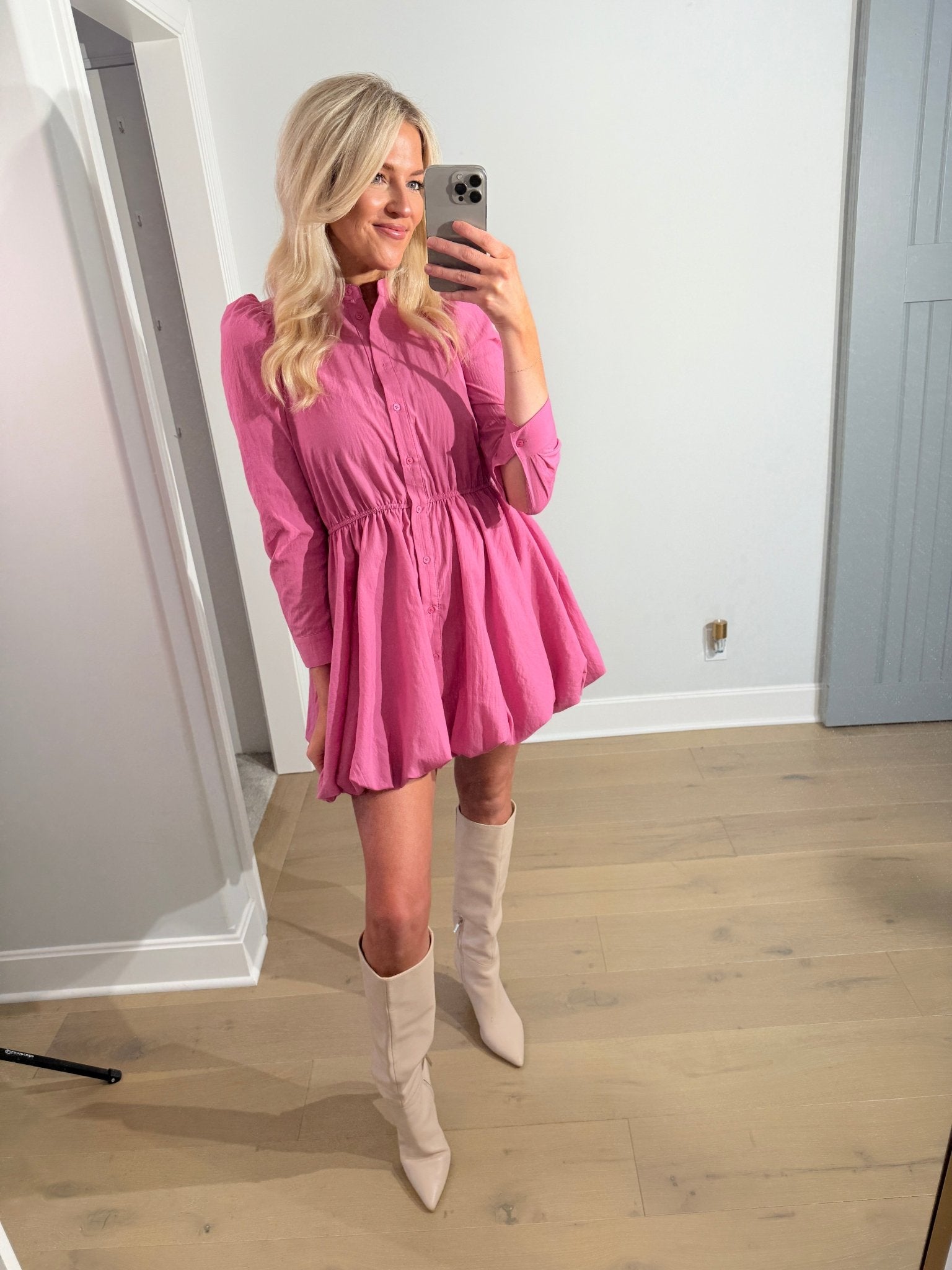 Bubble Hem Puff Sleeve Dress – Feminine & Flirty - final sale - Ardire Collection