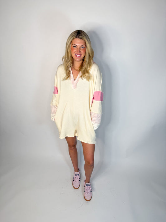 Colorblock Collared Pullover Romper - Ardire Collection