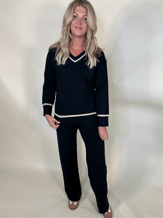 Contrast Trim Wide - Leg Pants - Ardire Collection