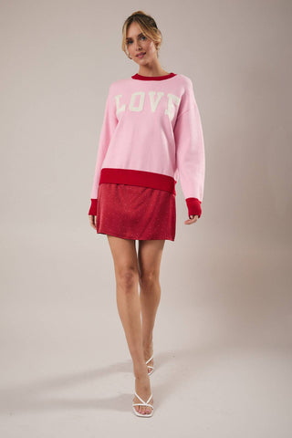 Crew neck long sleeve love sweater - Ardire Collection