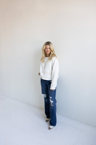 Elegant Textured Button - Up Sweater - Final Sale - Ardire Collection