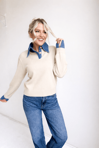 Emely Contrast Knit Top - Ardire Collection