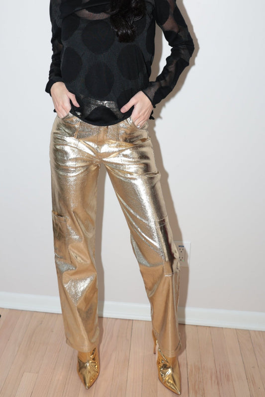 Golden Hour Metallic Straight - Leg Pants - Final Sale - Ardire Collection