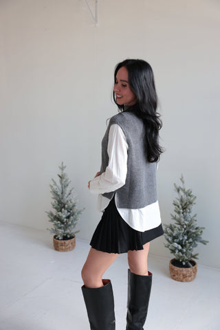Layered Knit Vest and Shirt Combo - Final Sale - Ardire Collection