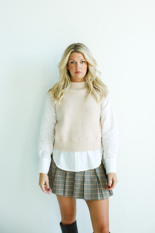 Layered Knit Vest and Shirt Combo - Final Sale - Ardire Collection