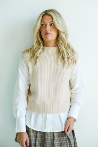 Layered Knit Vest and Shirt Combo - Final Sale - Ardire Collection