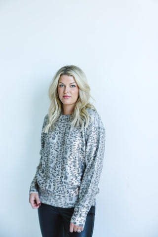 Metallic Animal - Print Sweater - Final Sale - Ardire Collection